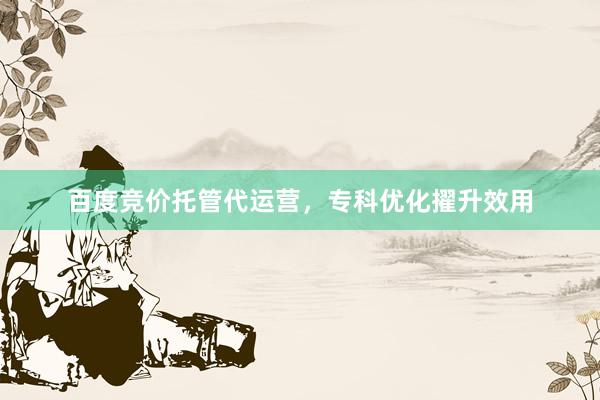 百度竞价托管代运营，专科优化擢升效用
